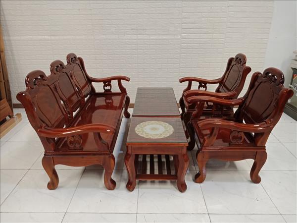 Mua bán thanh lý Bộ sofa gỗ Xoan đào + Tràm SP010132 - VinaSave