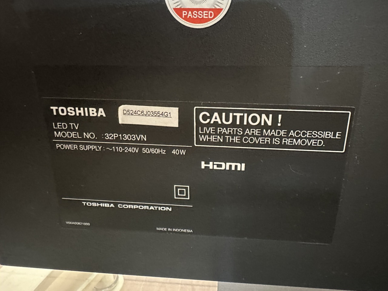 Tivi Toshiba (32inch) 32P1303VN cũ SP019388