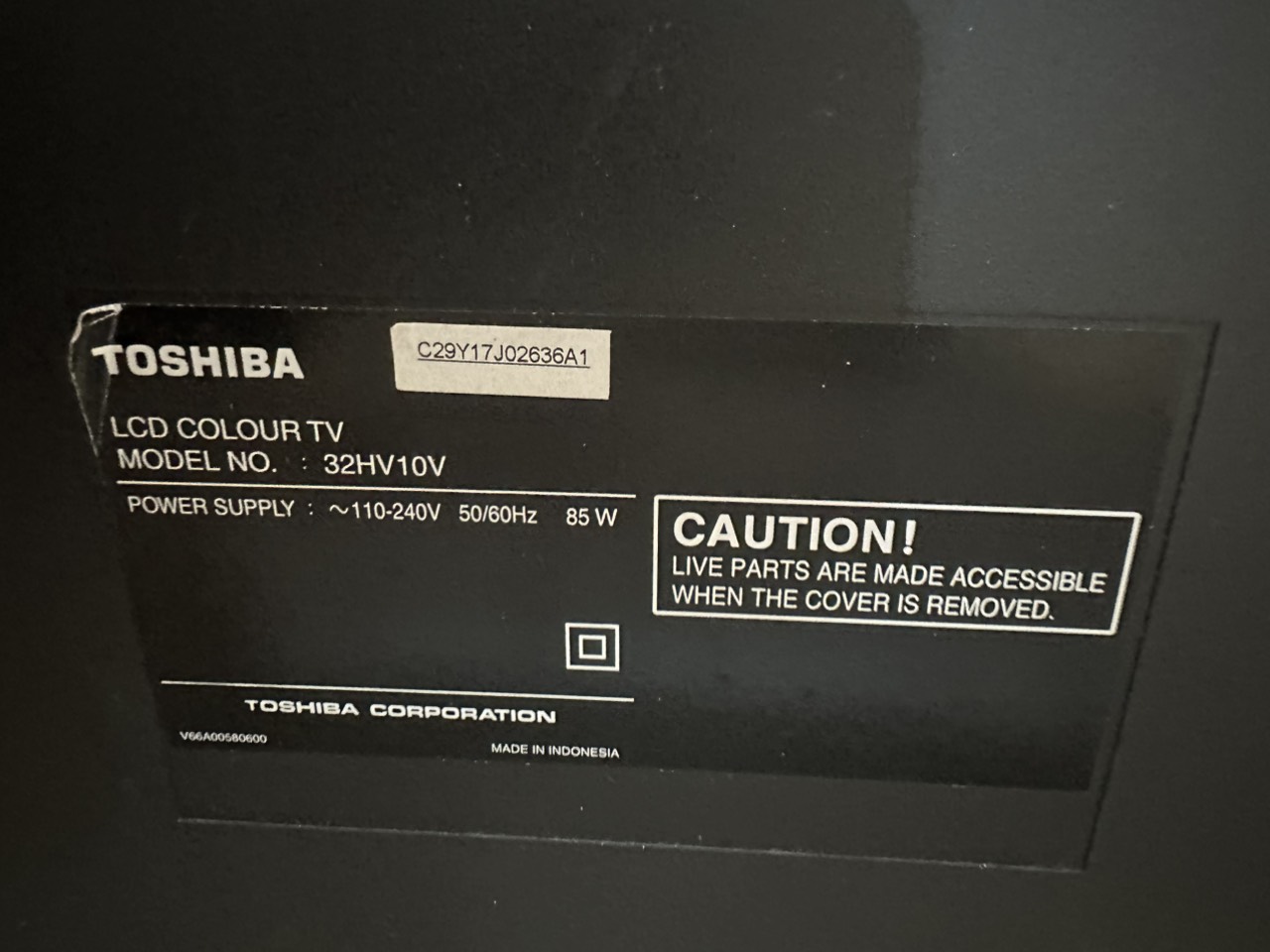 Tivi Toshiba (32 inch) 32HV10V cũ SP019389