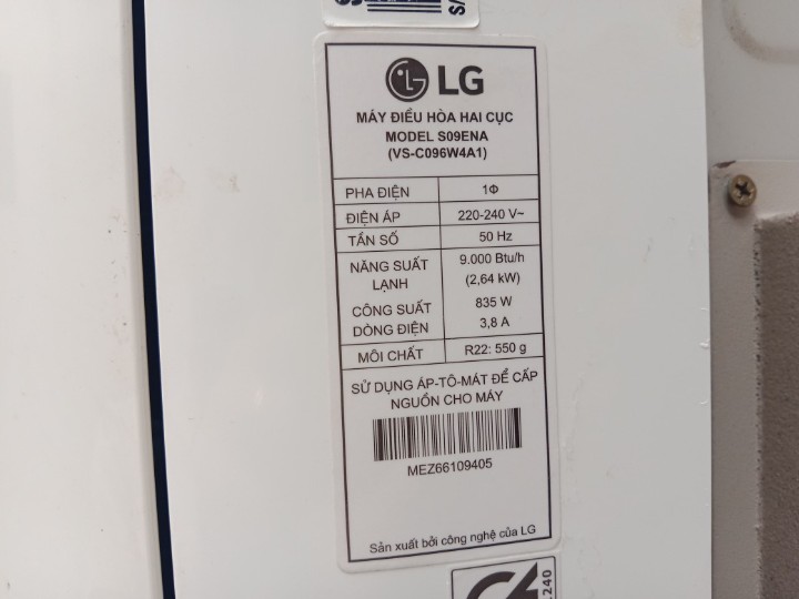 Máy lạnh LG (1.0hp) S09ENA cũ SP019709